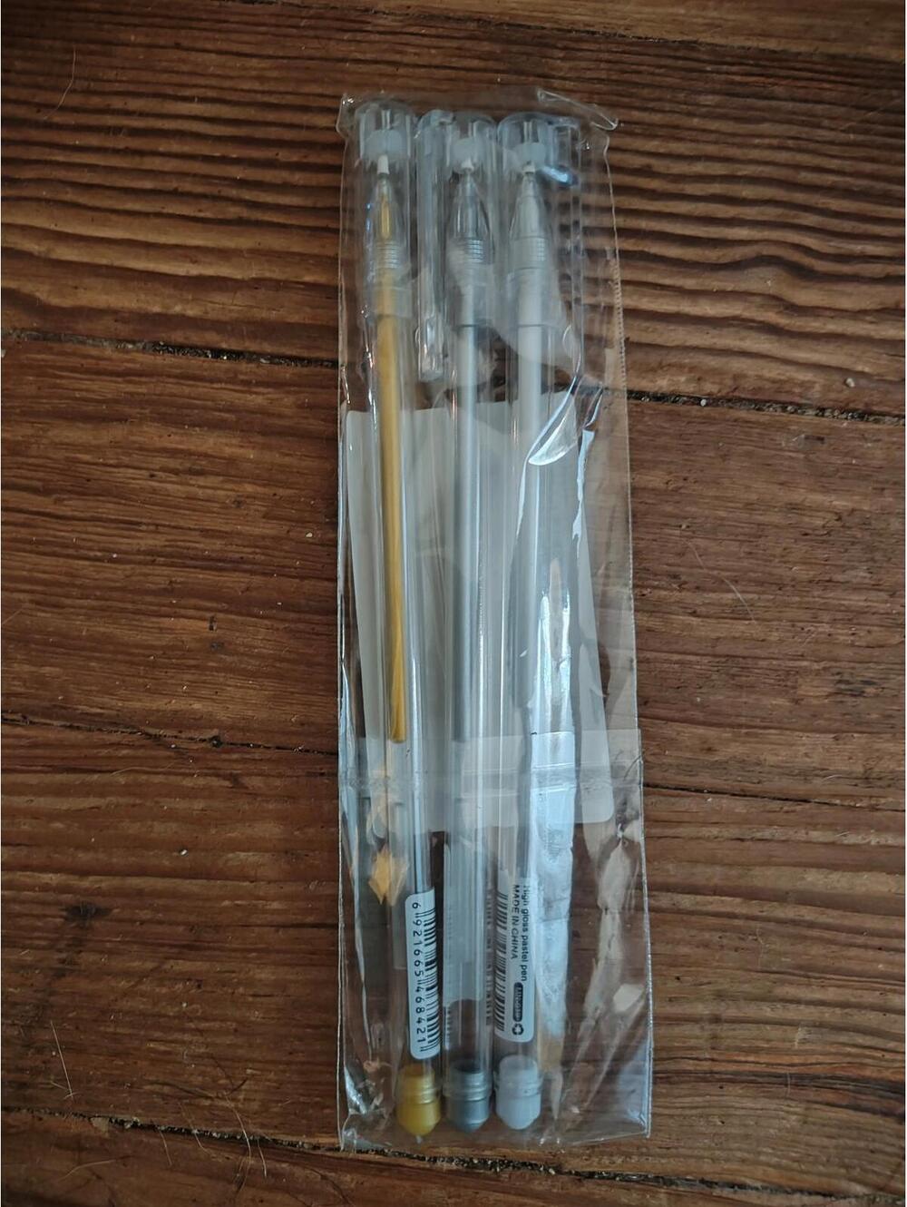 Highlight Pens For Dark Paper - Set Of 3 Pens - White, Gold, Silver - NEW